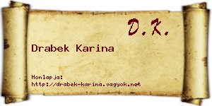 Drabek Karina névjegykártya
